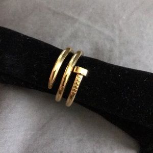 Gold nail ring